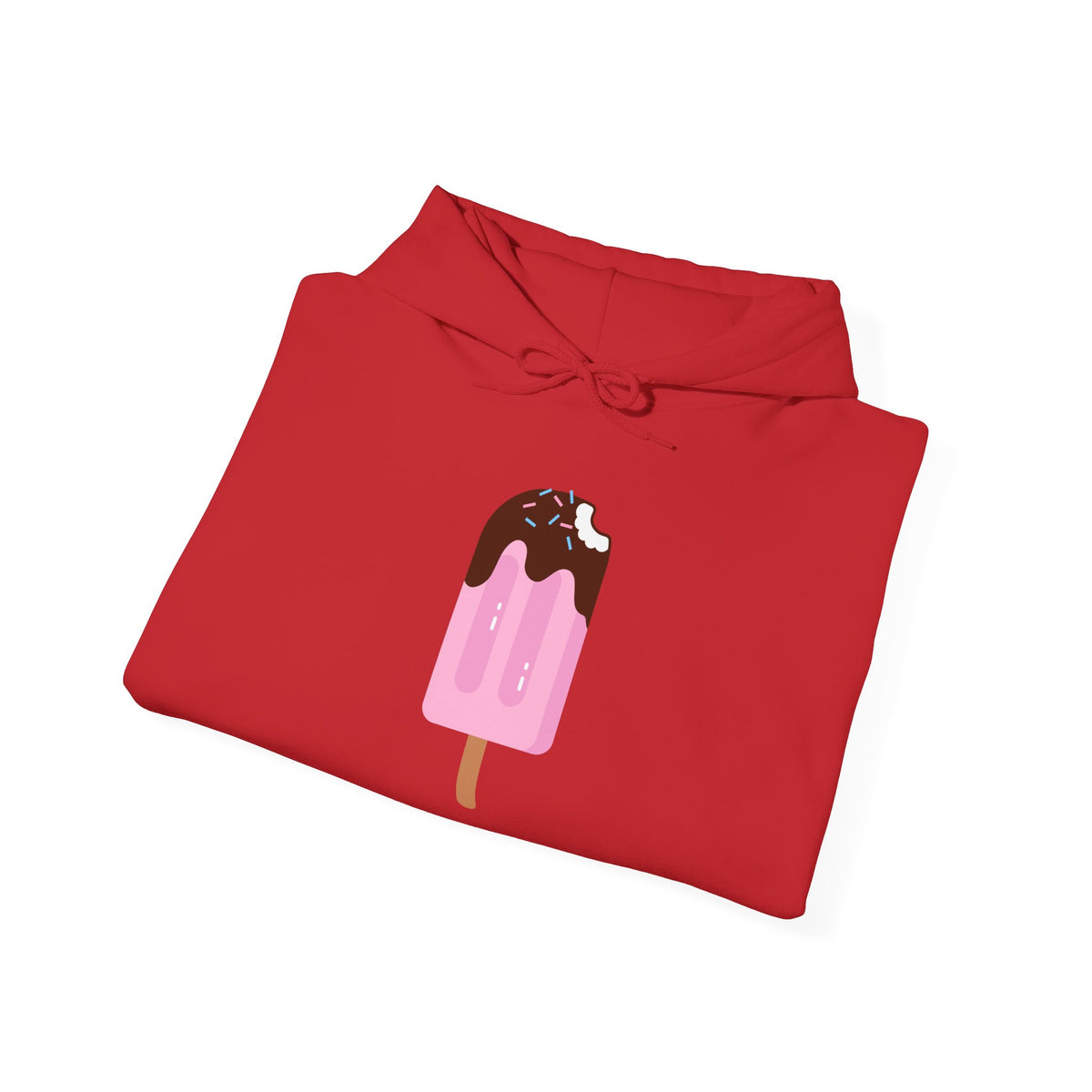 Ice Cream Popsicle Hoodie — Cute Pink Chocolate Drip Graphic Sweatshirt