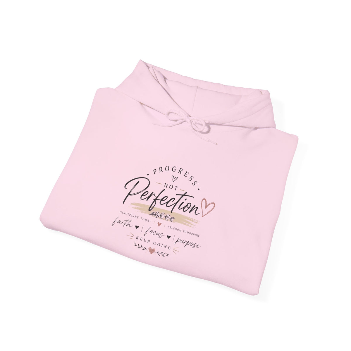 Perfection Floral Hoodie — 'Always Perfect' Inspirational White Pullover