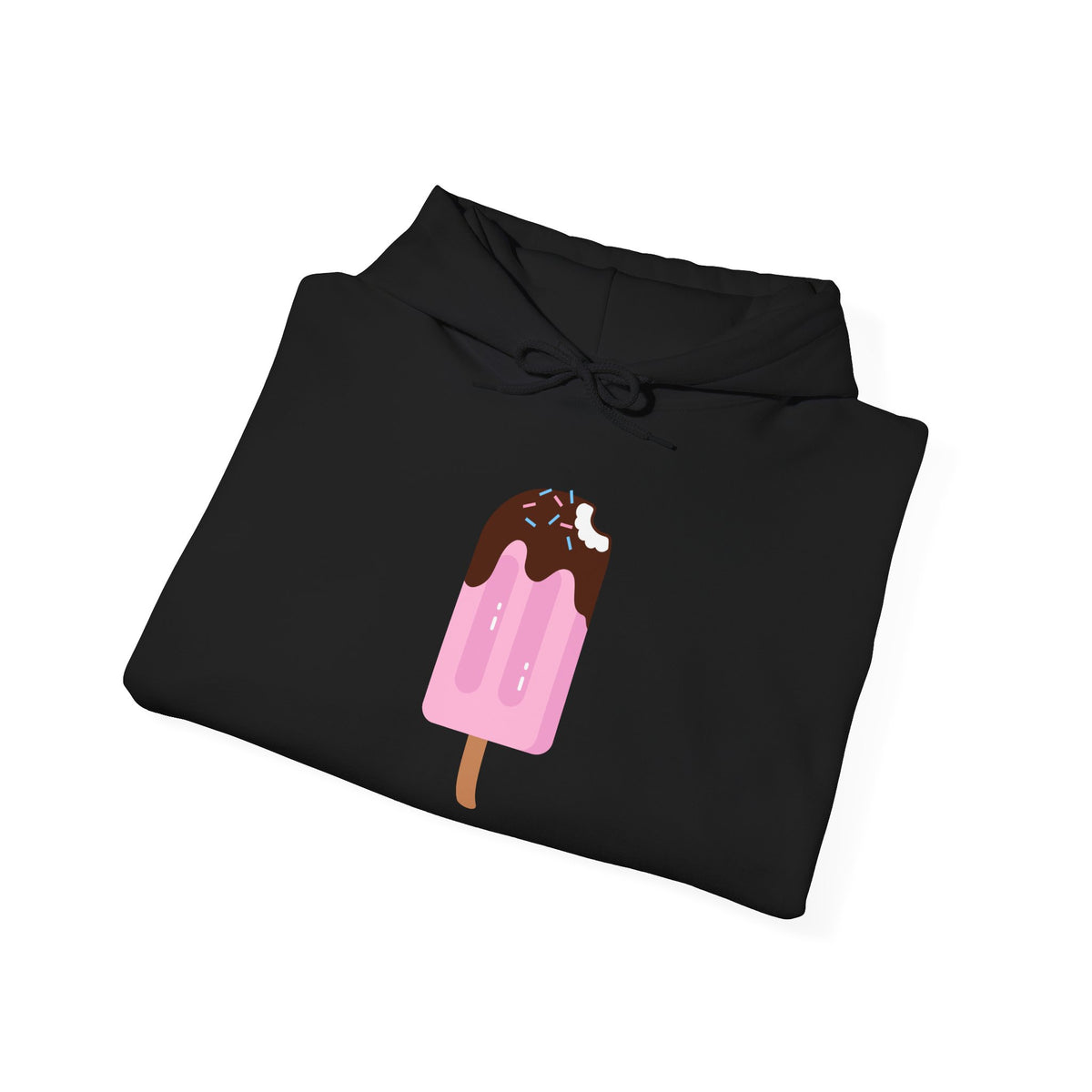 Ice Cream Popsicle Hoodie — Cute Pink Chocolate Drip Graphic Sweatshirt