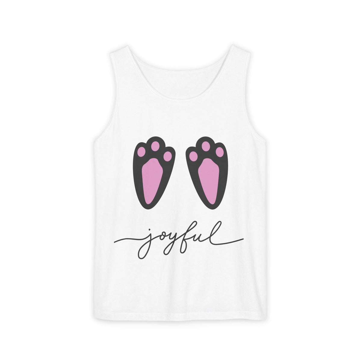 Joyful Paw Print Tank Top, Pet Lover Gift, Summer Wear, Casual Outfit, Animal Lover Apparel, Dog Owner Tank Top