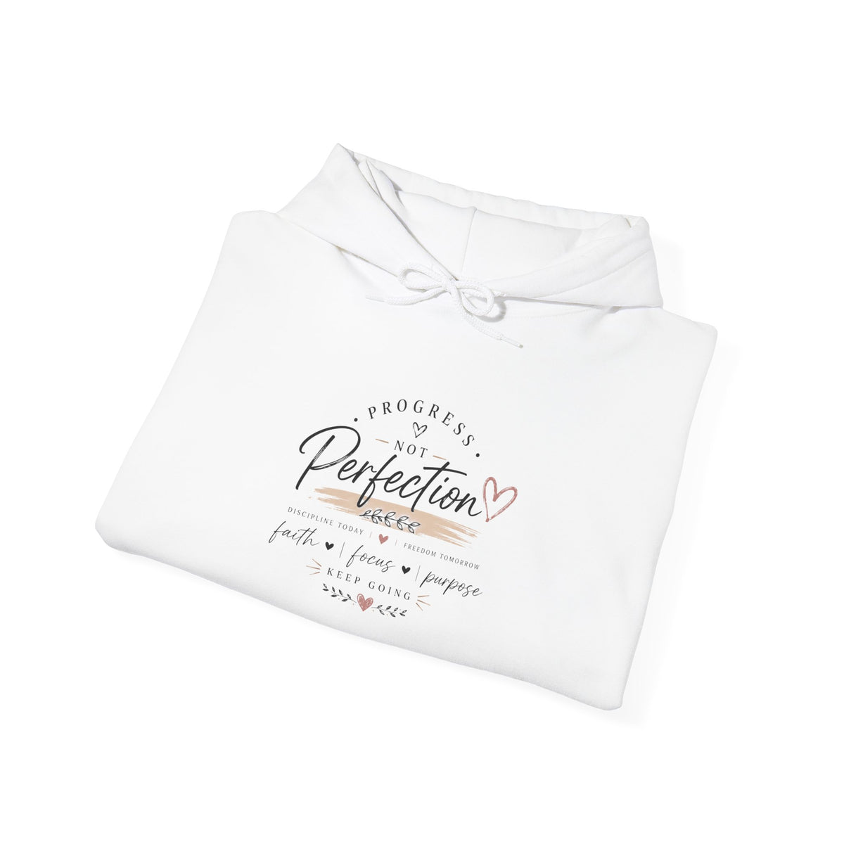 Perfection Floral Hoodie — 'Always Perfect' Inspirational White Pullover