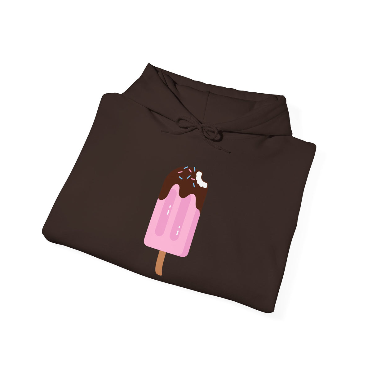 Ice Cream Popsicle Hoodie — Cute Pink Chocolate Drip Graphic Sweatshirt