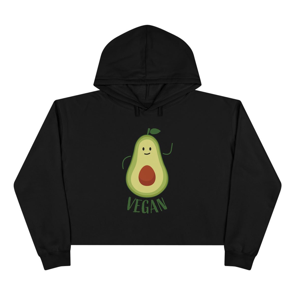Vegan Avocado Cute Graphic Crop Hoodie