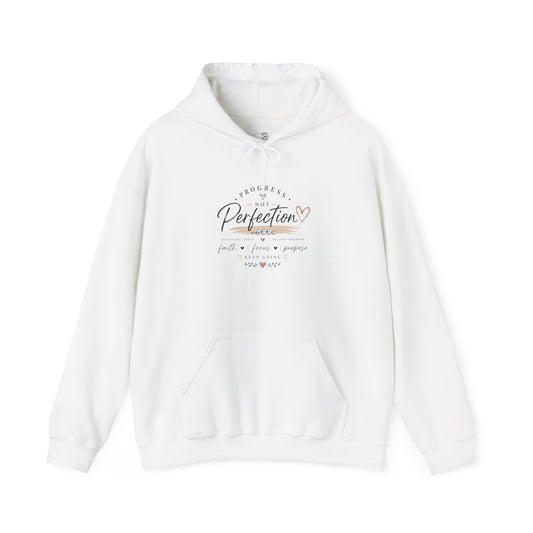 Perfection Floral Hoodie — 'Always Perfect' Inspirational White Pullover