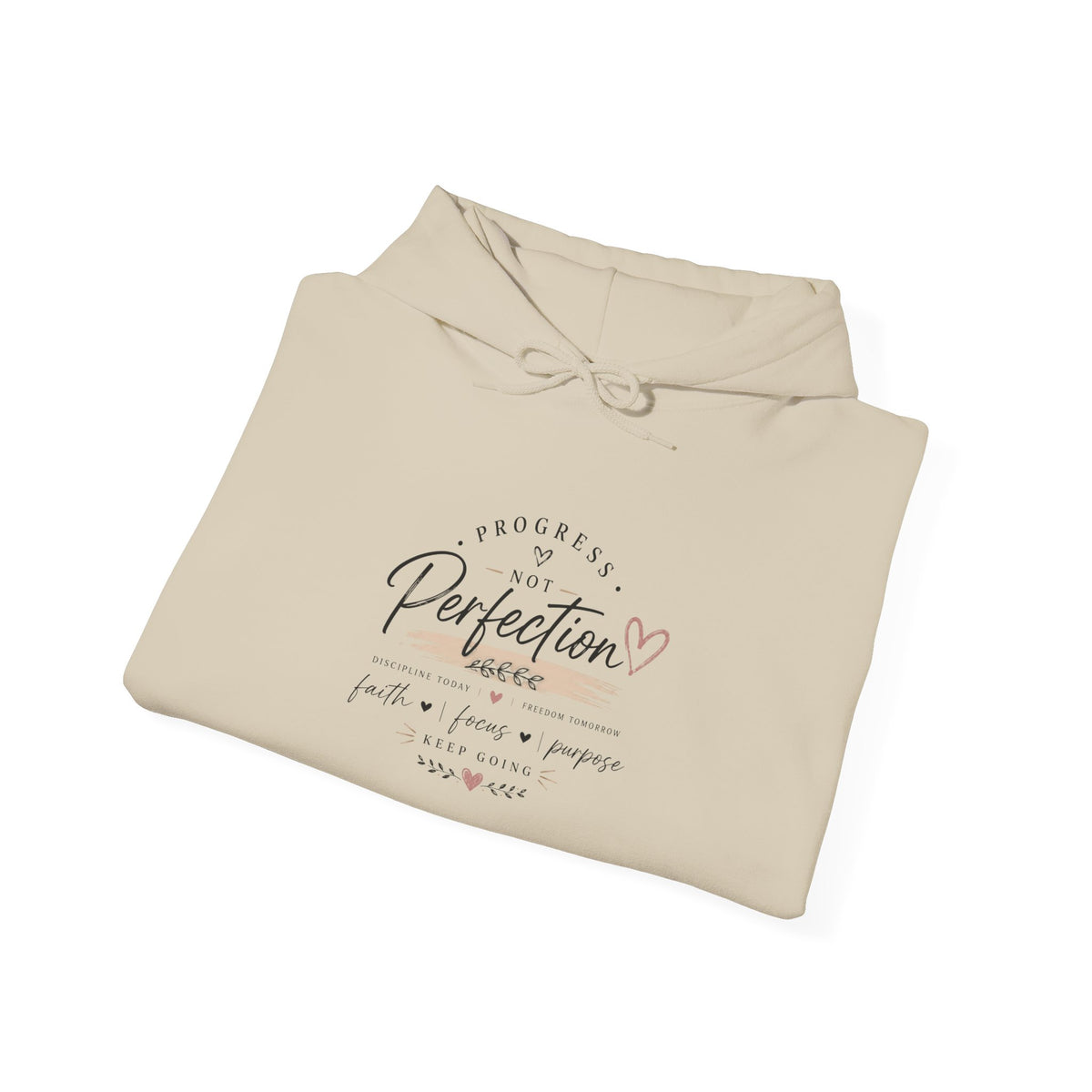 Perfection Floral Hoodie — 'Always Perfect' Inspirational White Pullover