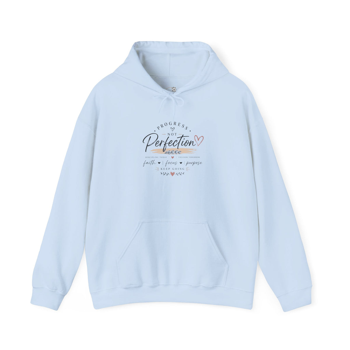 Perfection Floral Hoodie — 'Always Perfect' Inspirational White Pullover