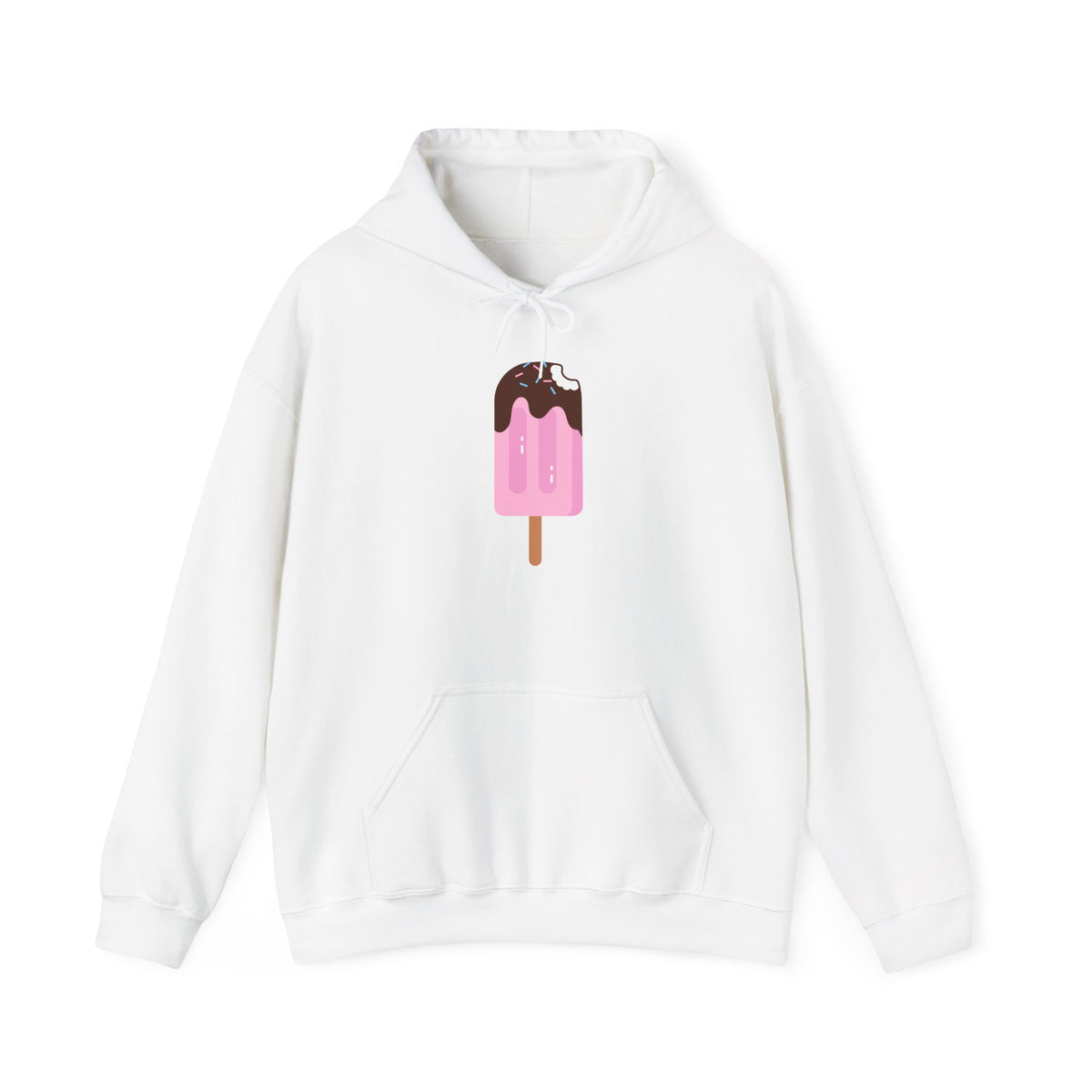 Ice Cream Popsicle Hoodie — Cute Pink Chocolate Drip Graphic Sweatshirt