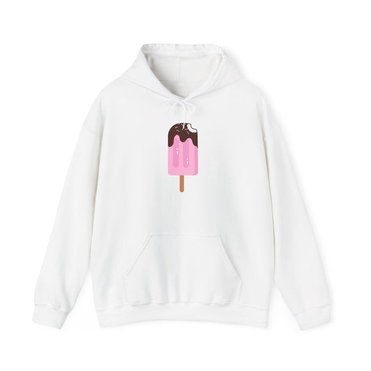 Ice Cream Popsicle Hoodie — Cute Pink Chocolate Drip Graphic Sweatshirt