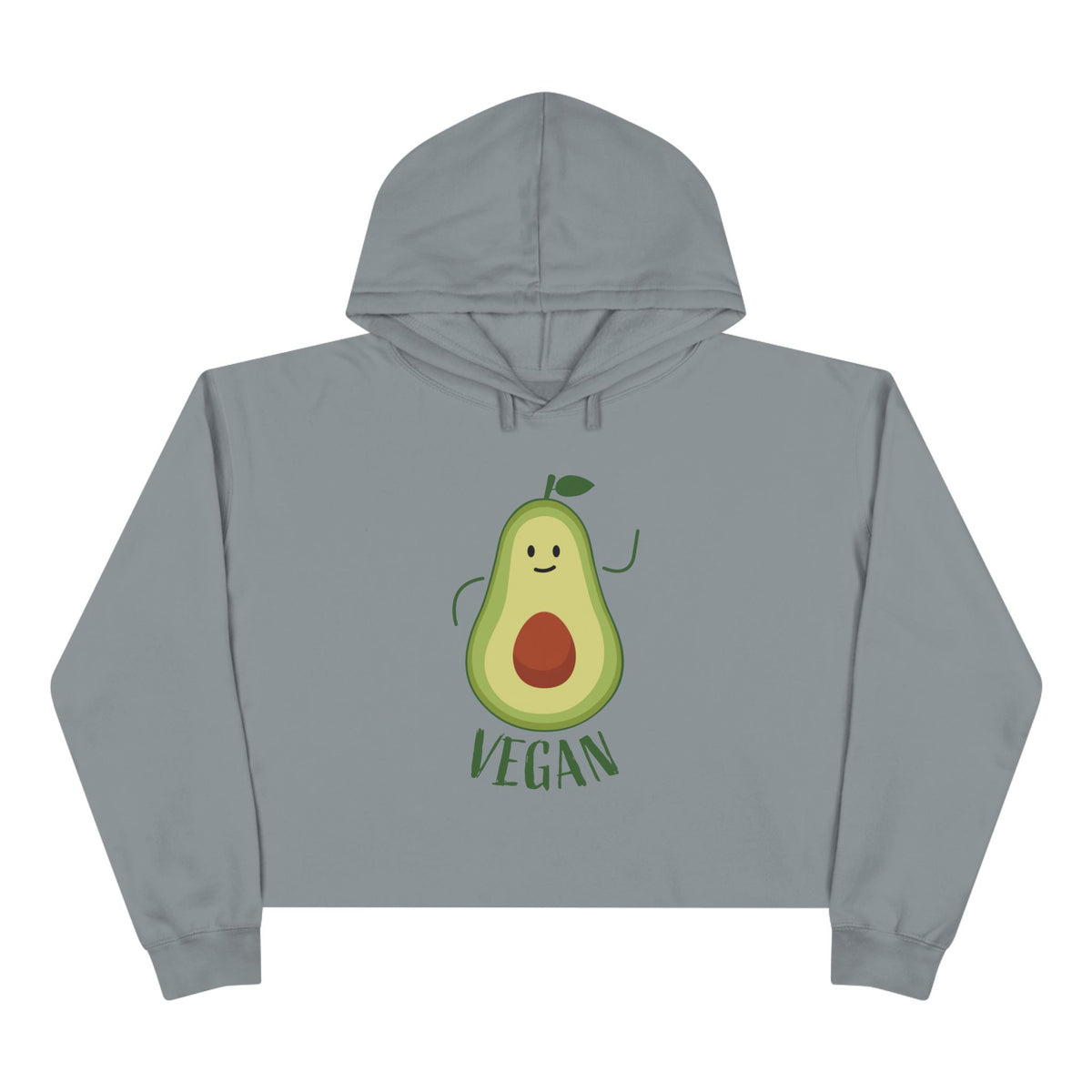 Vegan Avocado Cute Graphic Crop Hoodie