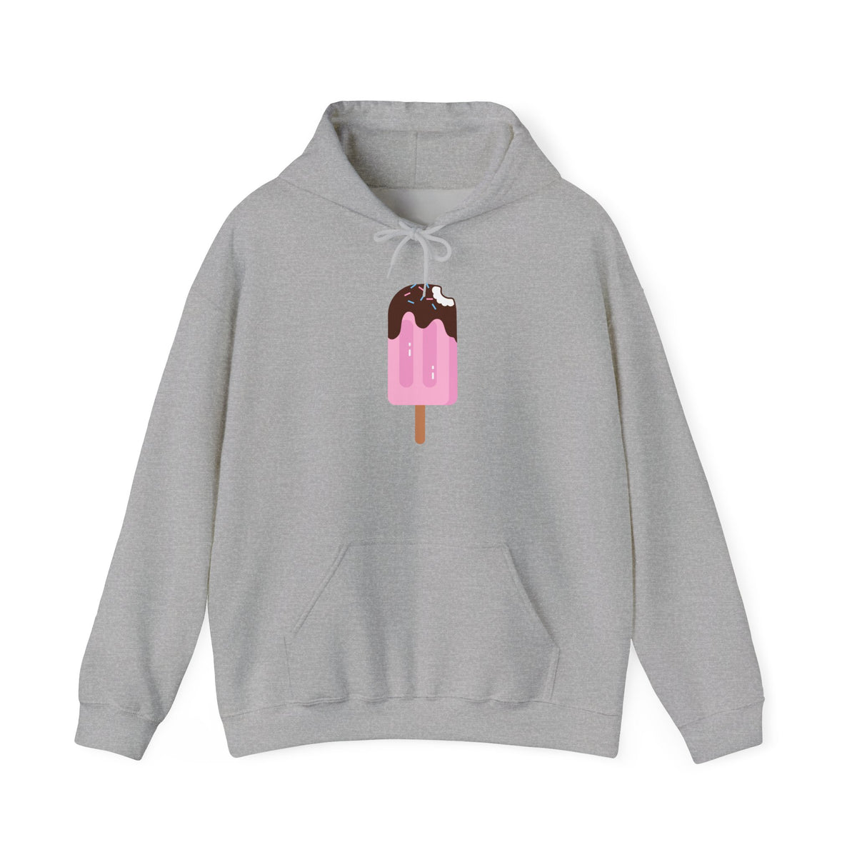 Ice Cream Popsicle Hoodie — Cute Pink Chocolate Drip Graphic Sweatshirt