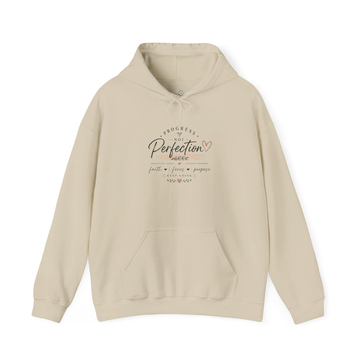 Perfection Floral Hoodie — 'Always Perfect' Inspirational White Pullover