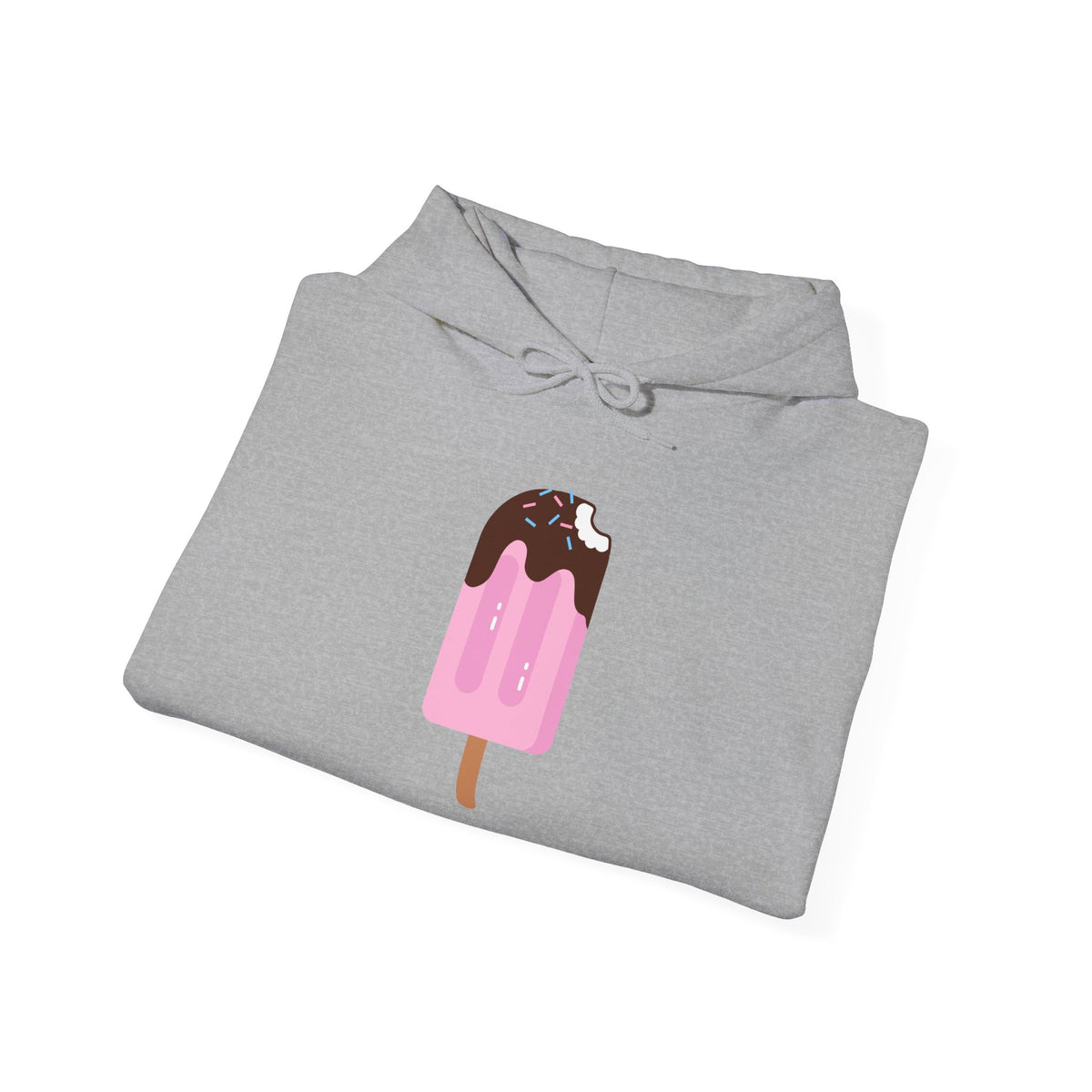 Ice Cream Popsicle Hoodie — Cute Pink Chocolate Drip Graphic Sweatshirt
