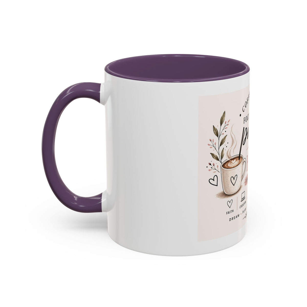 Coffee Mug — "Coffee in My Mug, Purpose in My Heart" Inspirational Accent Mug (11/15 oz)