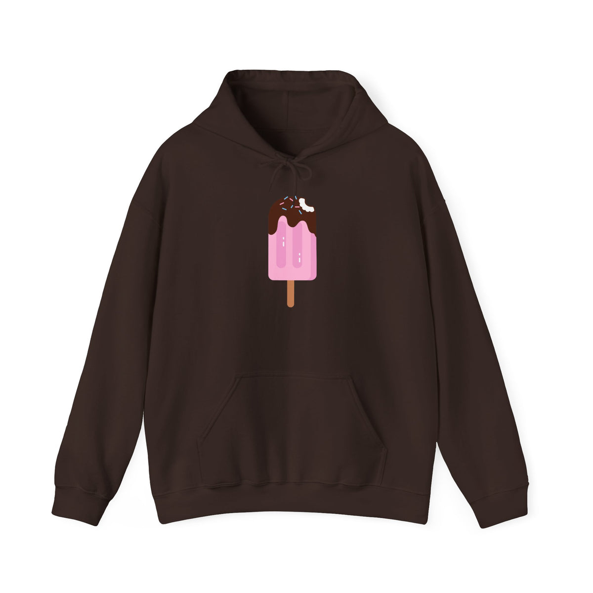 Ice Cream Popsicle Hoodie — Cute Pink Chocolate Drip Graphic Sweatshirt