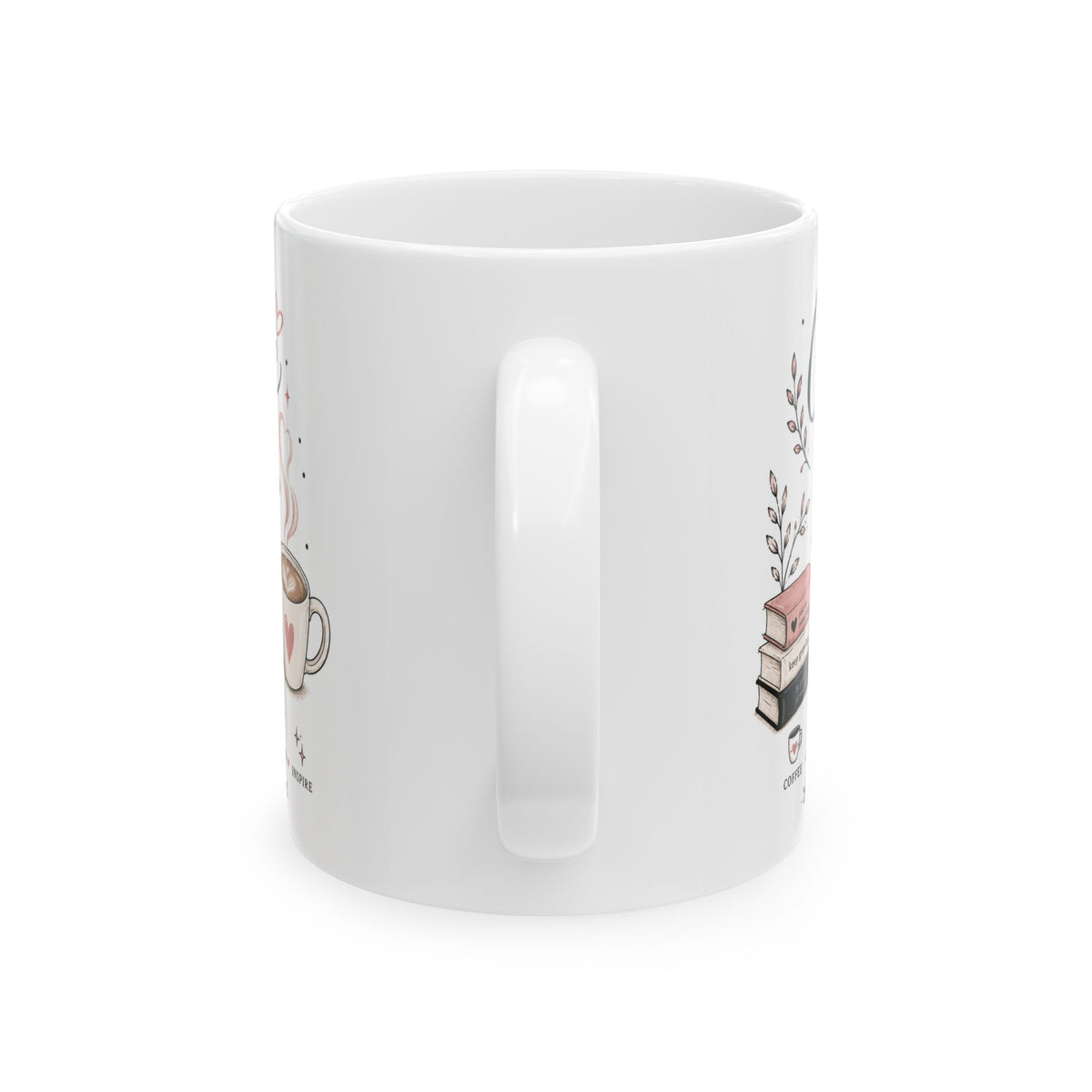 Coffee & Books Ceramic Mug — 'Coffee Time' Cozy Reading Gift (11oz/15oz)