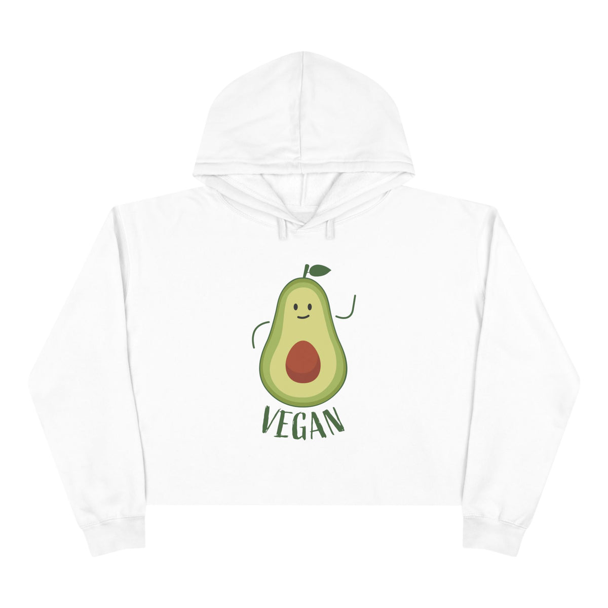 Vegan Avocado Cute Graphic Crop Hoodie