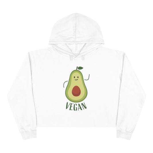Vegan Avocado Cute Graphic Crop Hoodie