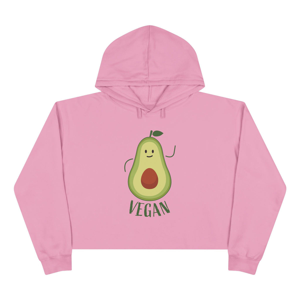 Vegan Avocado Cute Graphic Crop Hoodie