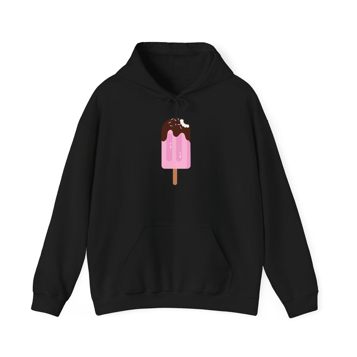 Ice Cream Popsicle Hoodie — Cute Pink Chocolate Drip Graphic Sweatshirt