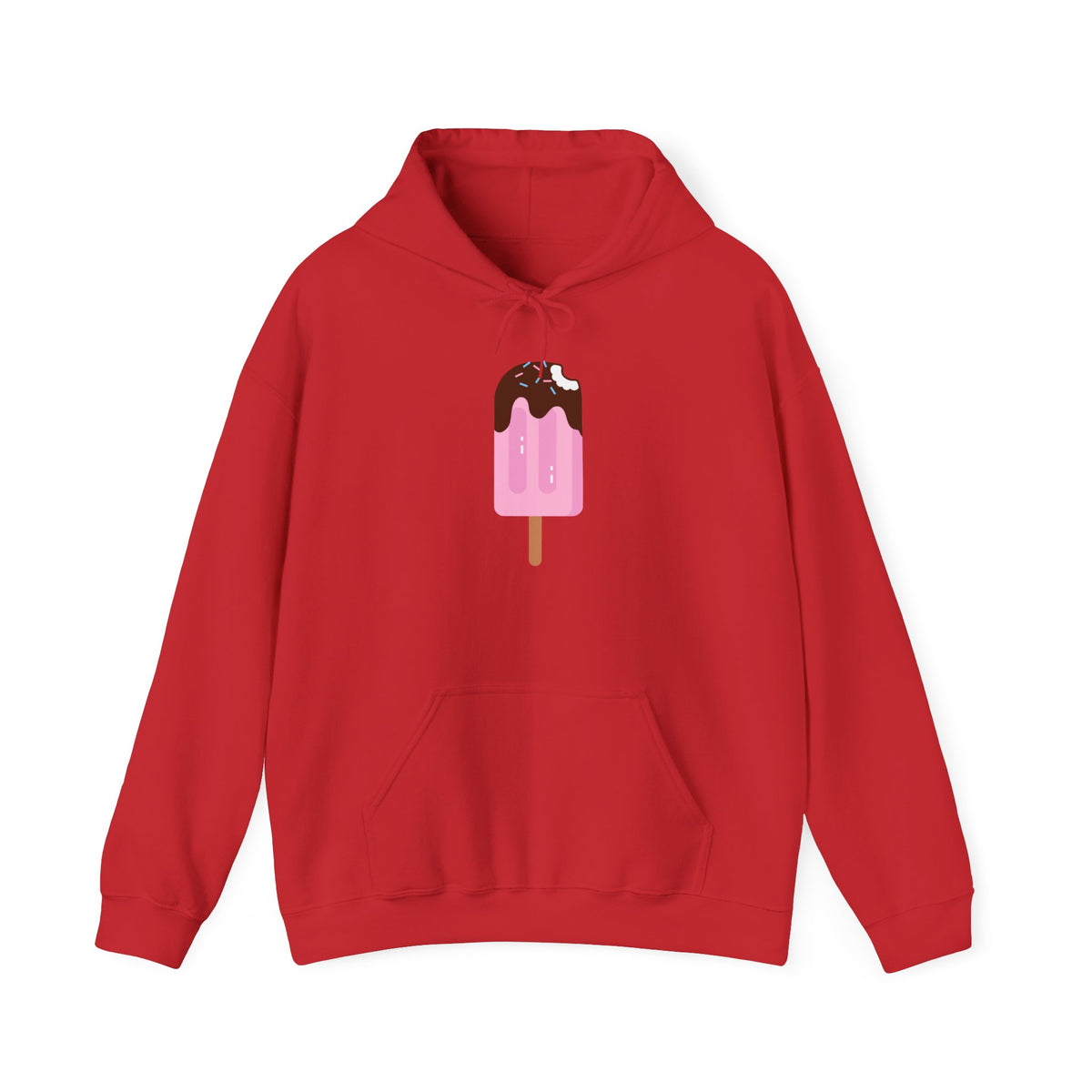 Ice Cream Popsicle Hoodie — Cute Pink Chocolate Drip Graphic Sweatshirt