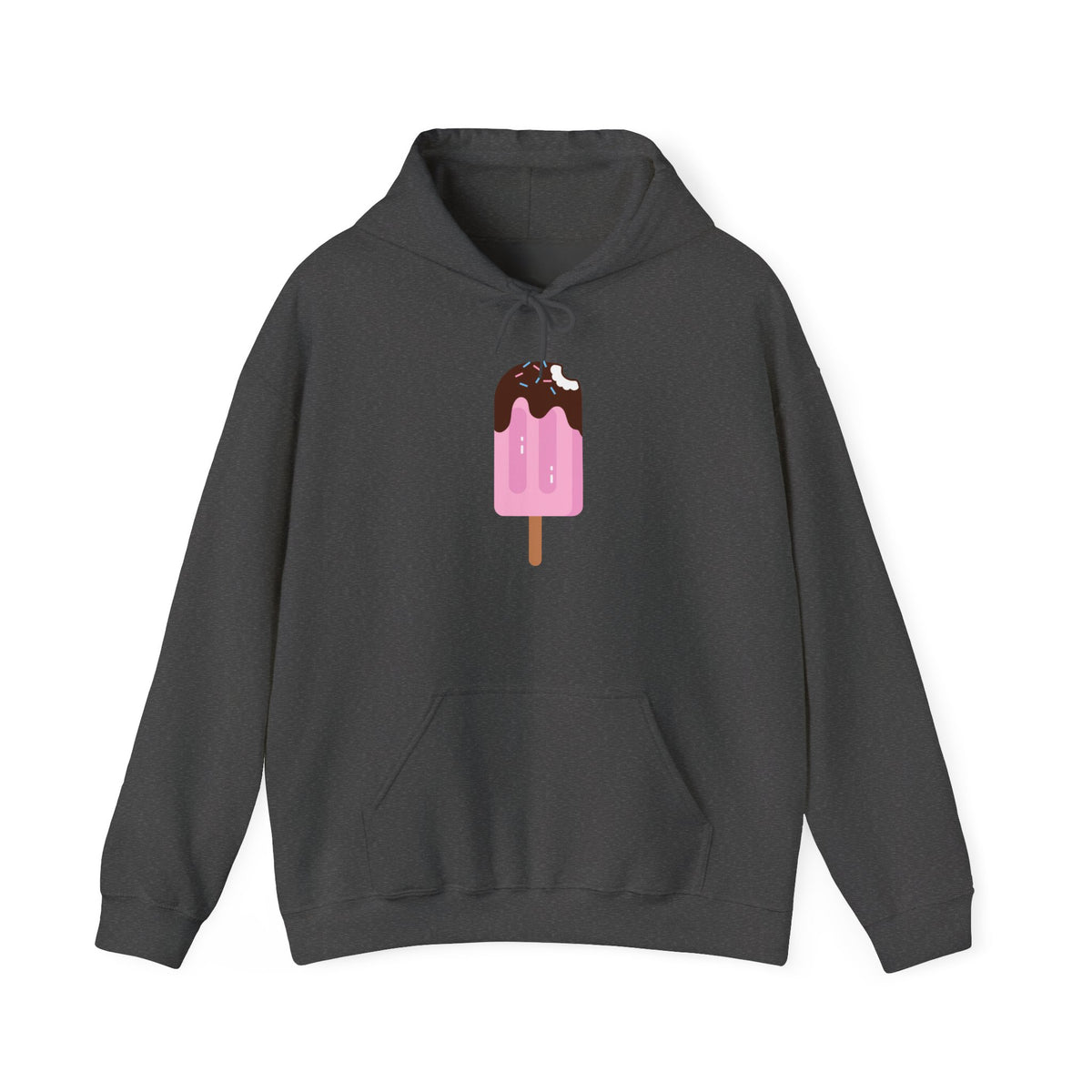 Ice Cream Popsicle Hoodie — Cute Pink Chocolate Drip Graphic Sweatshirt