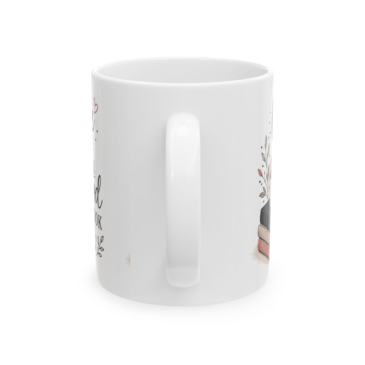 Coffee Time Mug — "Coffee time and a good book" Ceramic Book Lover Mug (11oz/15oz)
