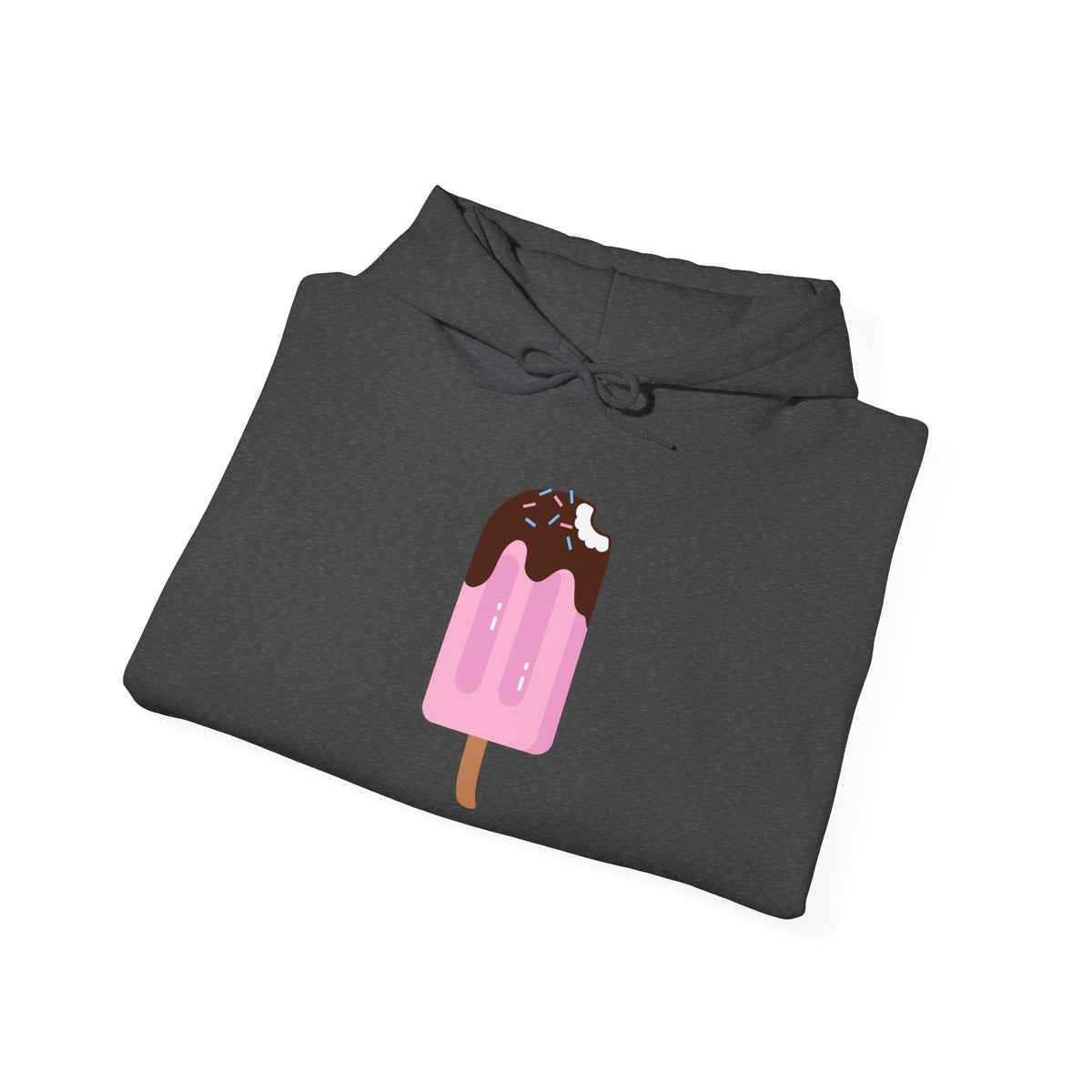 Ice Cream Popsicle Hoodie — Cute Pink Chocolate Drip Graphic Sweatshirt