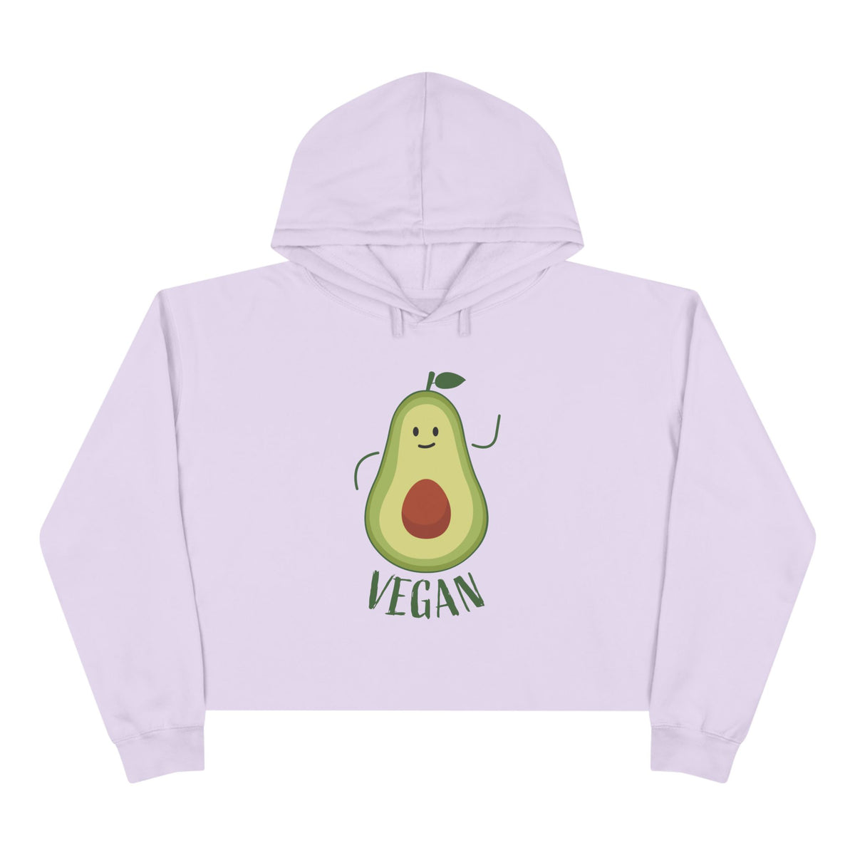 Vegan Avocado Cute Graphic Crop Hoodie
