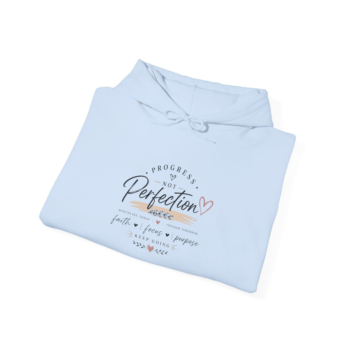 Perfection Floral Hoodie — 'Always Perfect' Inspirational White Pullover