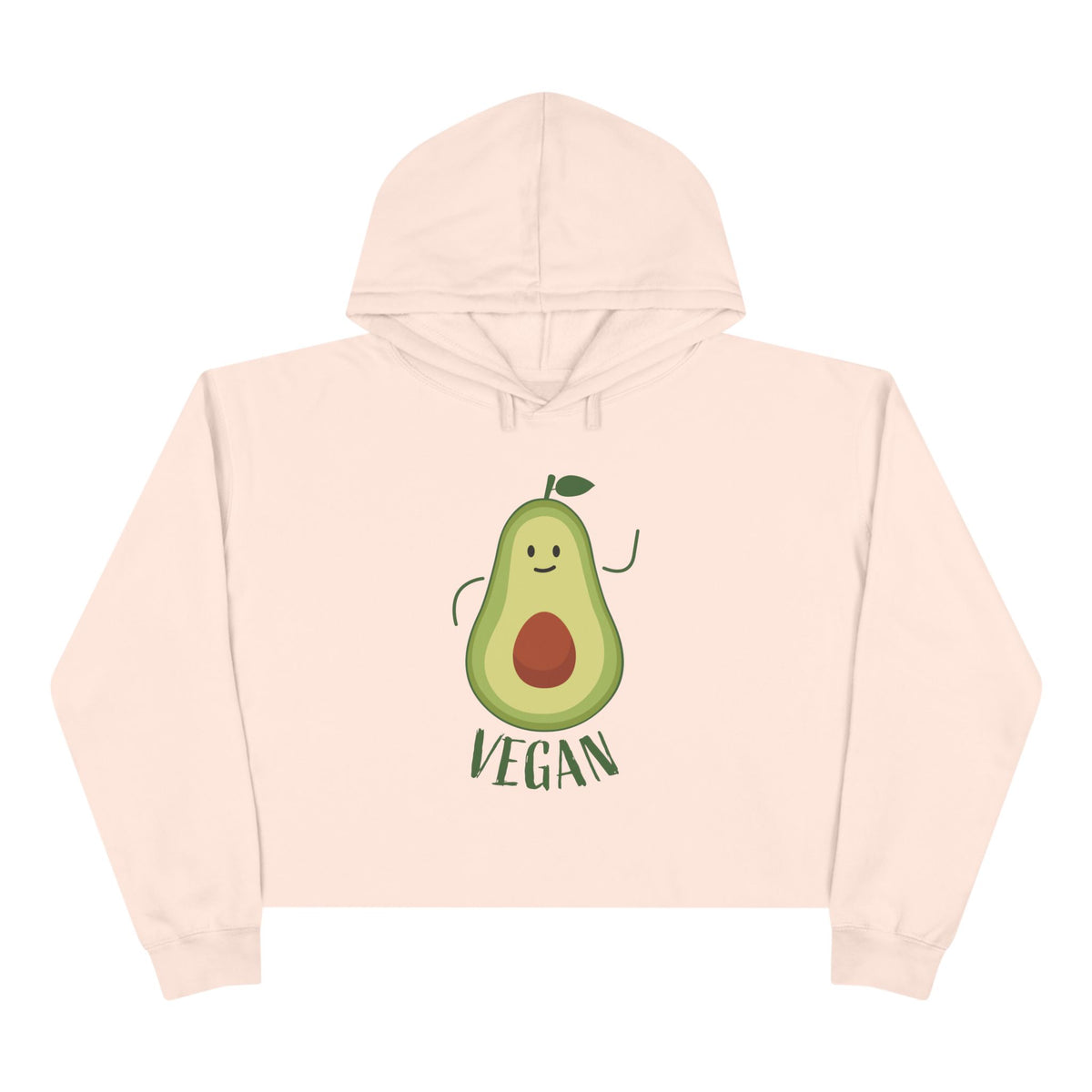 Vegan Avocado Cute Graphic Crop Hoodie