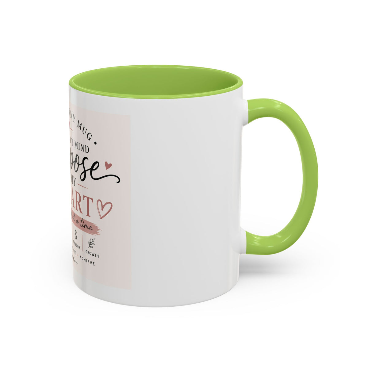 Coffee Mug — "Coffee in My Mug, Purpose in My Heart" Inspirational Accent Mug (11/15 oz)